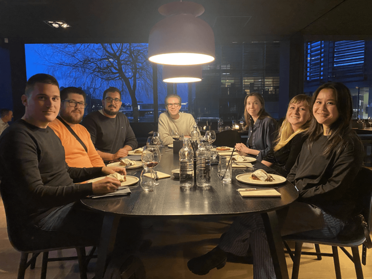 Agilo and Tekla team having dinner