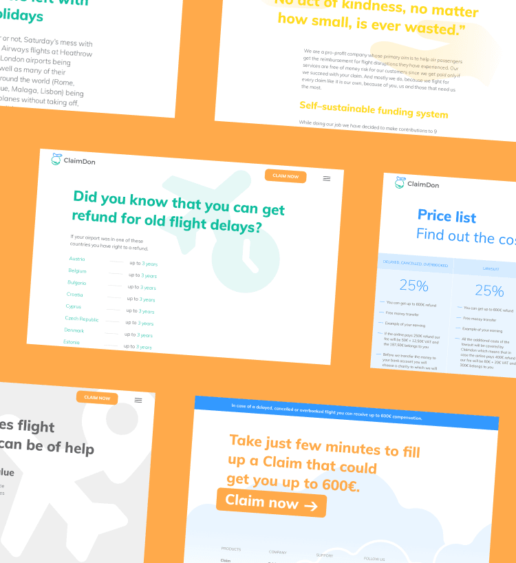 ClaimDon screenshots of page