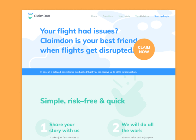 ClaimDon home page screenshot