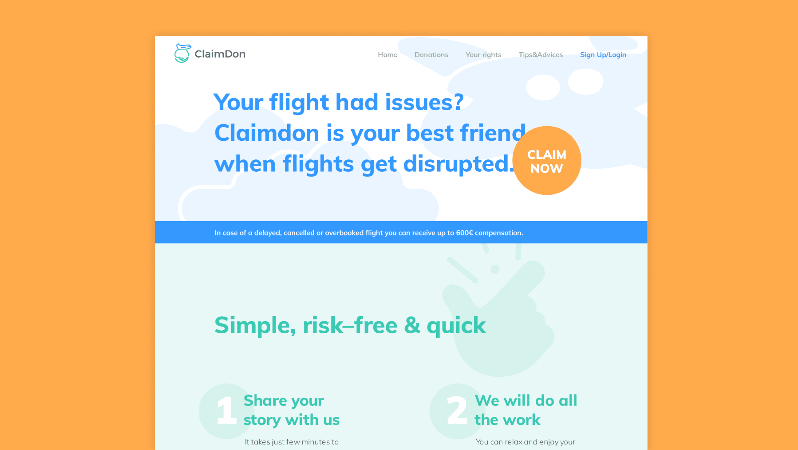 ClaimDon home page screenshot