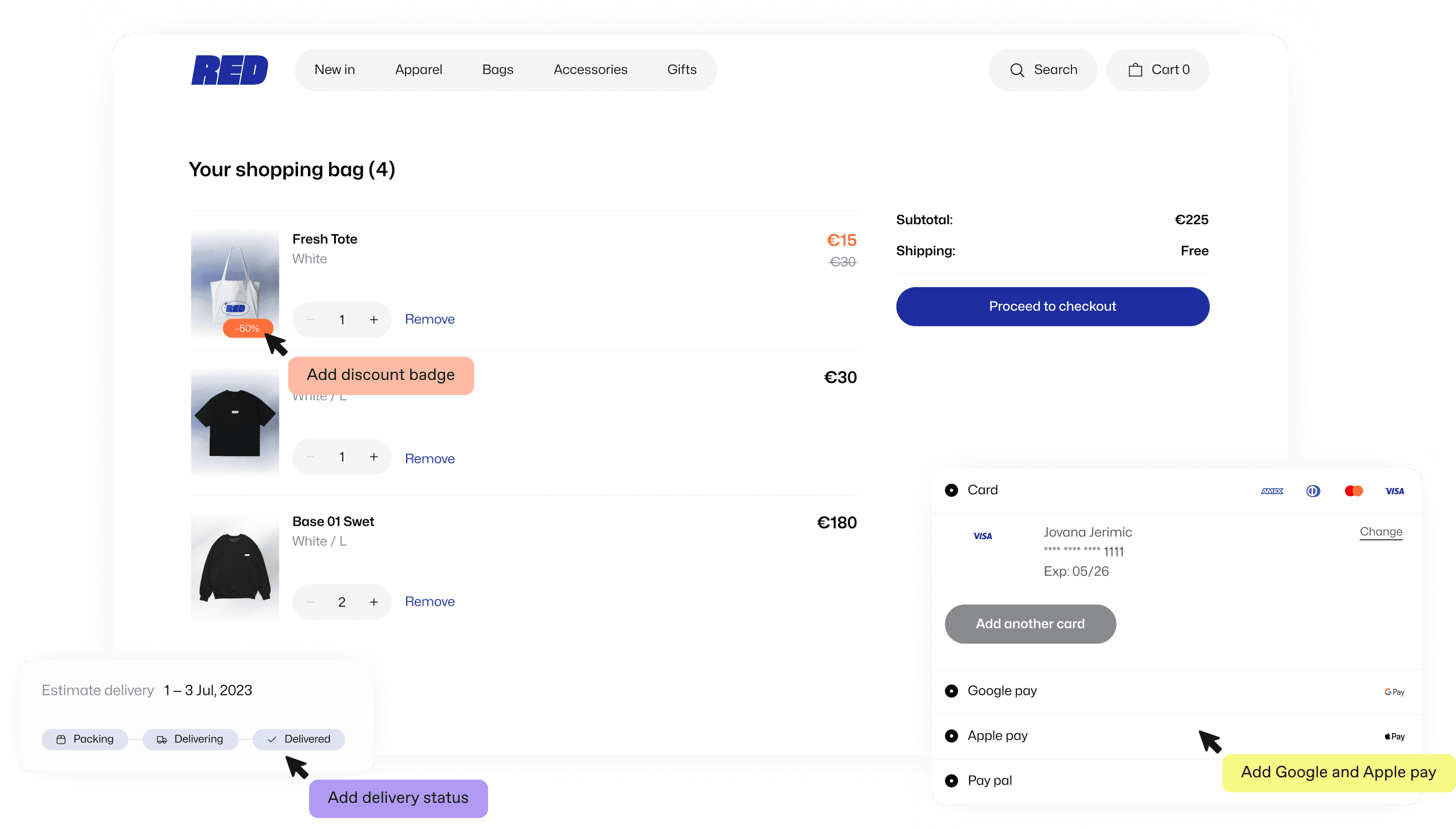 Red order details screenshots