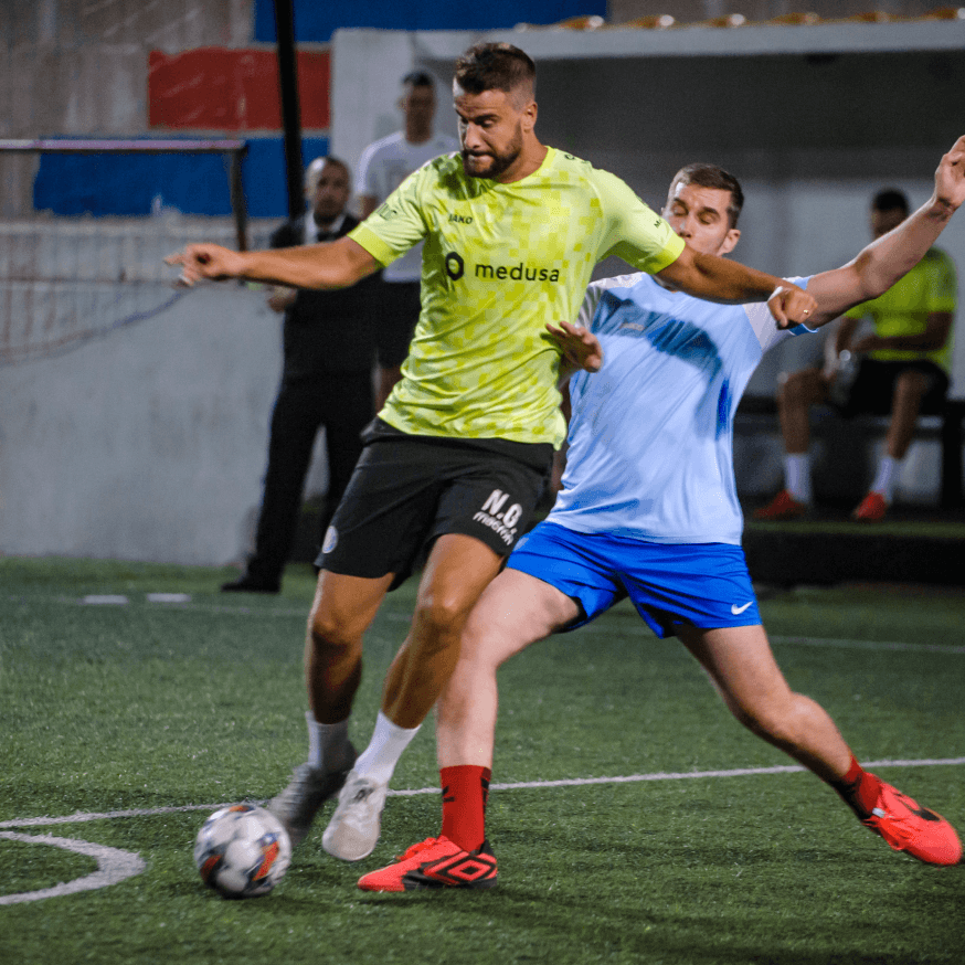 Two football players