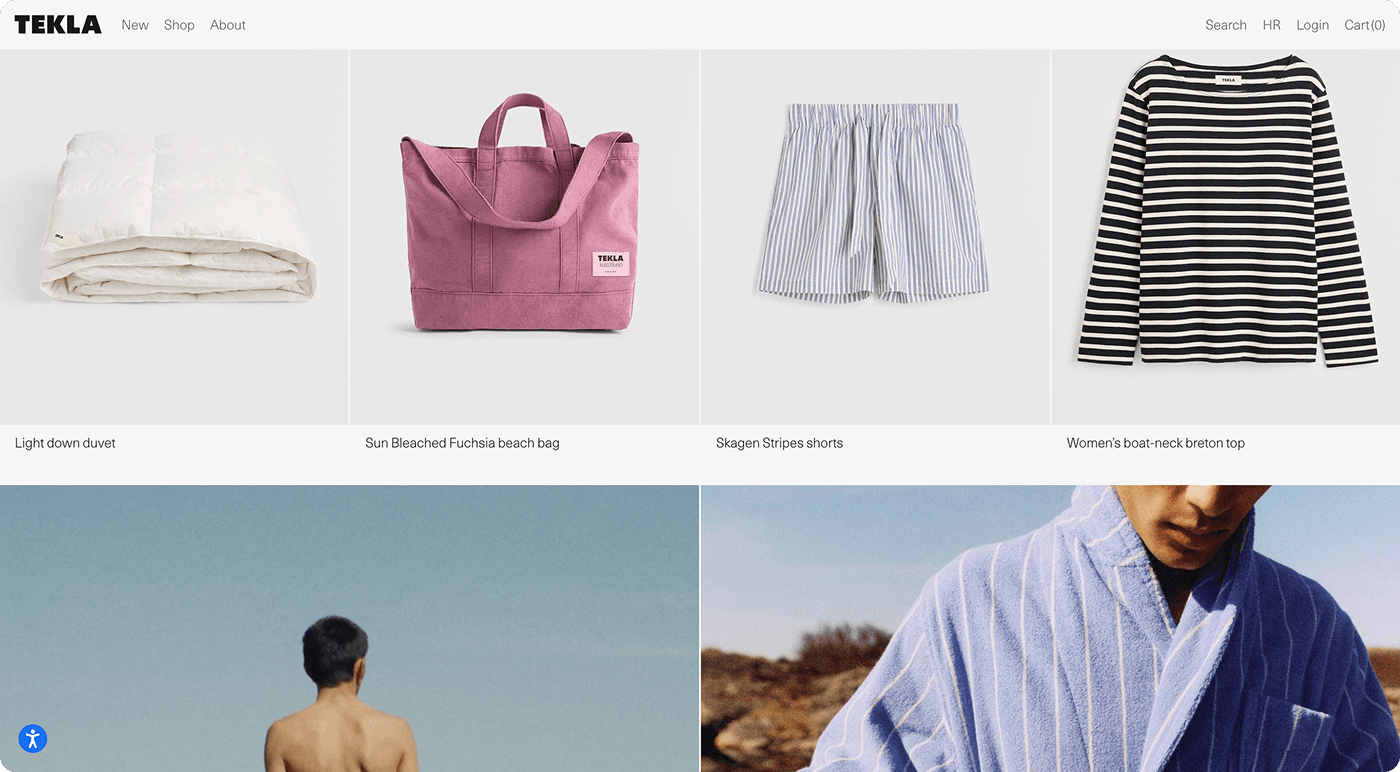 Tekla fabrics website screenshot
