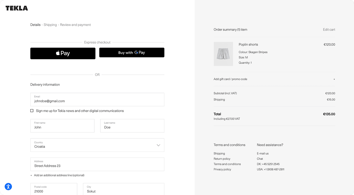 Tekla fabrics website screenshot